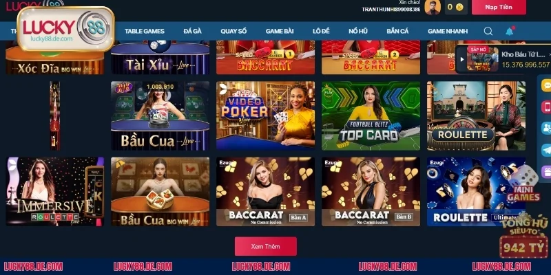 Casino online LUCKY88 là nơi hội tụ các trò cá cược đỉnh cao